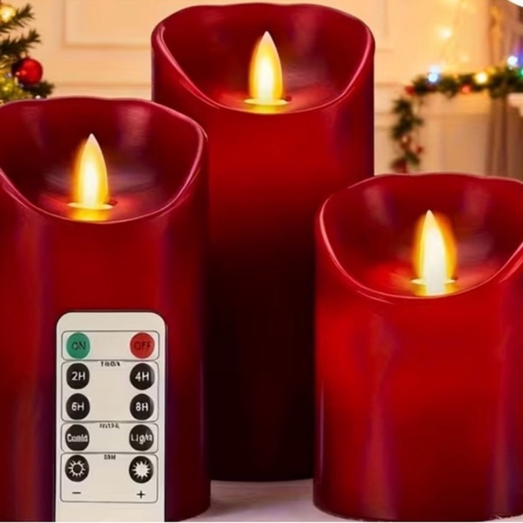 Elegant Red LED Flameless Candle Set - Picture 7 of 8